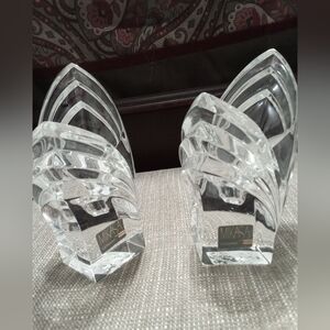 New Mikasa  Clear Crystal Candle Holders